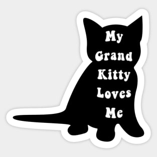 My Grand Kitty Loves Me Grandma of Cats Social Distancing Animal Pet Lover FaceMask Sticker